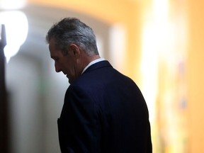 Manitoba Premier Brian Pallister spoke to media, in Winnipeg on Wednesday, Feb. 19, 2020.