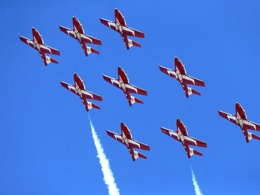 A Snowbirds flyover, in Winnipeg.   Tuesday, May 12, 2020.