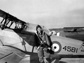 Andy Carswell is photographed beside a Fleet Finch trainer in 1941 at #12 Elementary Flying School in Goderich, Ont. Carswell went on to pilot Lancaster bombers and at the age of 19, survived being shot down after a raid on Berlin in 1943, becoming a prisoner of war.