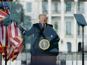 U.S. President Donald Trump speaks to supporters from The Ellipse near the White House in Washington, D.C., Jan. 6, 2021.