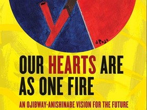 Cover of Our Hearts Are As One Fire written by Jerry Fontaine, an Assistant Professor at the University of Winnipeg’s Department of Indigenous Studies about the need for the Anishinaabe to reconnect with non-colonized ways of thinking, social organization and decision-making in order to have a greater opportunity of achieving sovereignty