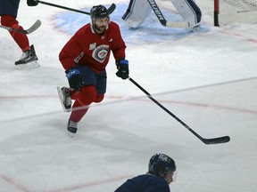 Dylan DeMelo during Winnipeg Jets practice at Bell MTS Centre on Sunday, Jan. 17, 2021.