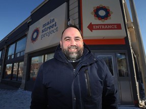Jamil Mahmood executive director of Main Street Project, is pictured outside its shelter at 637 Main Street in Winnipeg on Wed., Jan. 27, 2021. Kevin King/Winnipeg Sun/Postmedia Network