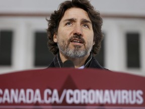 Prime Minister Justin Trudeau attends a news conference at Rideau Cottage, in Ottawa, Jan. 22, 2021.