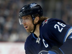 Jets captain Blake Wheeler has 11 points in 10 games, but he's also a team-worst minus-9.