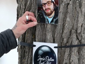 Overdose Awareness Winnipeg installed photos and cards depicting black balloons along Churchill Drive, in Winnipeg last Saturday. The effort was in advance of Black Balloon Day which is an international event held on March 6 that brings attention to overdose deaths and the impacts on families of addiction and overdose.