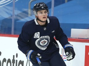 Manitoba Moose forward Cole Perfetti, the Jets first-round draft pick in 2020.