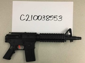 An airsoft rifle was seized after Winnipeg Police responded to the area of Ellice Avenue and Furby Street in response to reports of a male armed with a gun on Thursday afternoon.