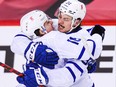 Maple Leafs’ Auston Matthews (right) and Mitch Marner were shut down over two game against the Canucks.