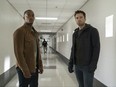 Anthony Mackie and Sebastian Stan in a scene from The Falcon and the Winter Soldier.