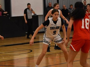 Olivia Weekes (9) in action with Winnipeg's Vincent Massey Trojans. Despite a lost season due to COVID-19, Weekes signed an agreement to play for the University of British Columbia Thunderbirds next season.