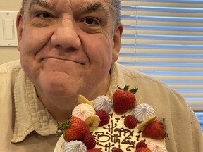 Hal Anderson and his birthday cake.