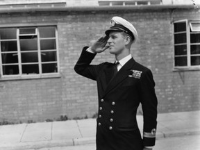 Prince Philip, Duke of Edinburgh, resumes his attendance at the Royal Naval Officers' School at Kingsmoor in Hawthorn, Wiltshire in this July 31, 1947 file photo.