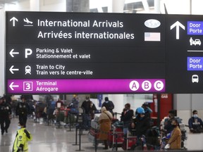 International arrivals at Toronto's Pearson airport.