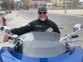 Ed Johner, a spokesman for Manitoba Motorcycle Ride for Dad, and cancer survivor, has geared up for a summer of prostate cancer fundraising.Ed Johner, a spokesman for Manitoba Motorcycle Ride for Dad, and cancer survivor, has geared up for a summer of prostate cancer fundraising.
James Snell/Winnipeg Sun
