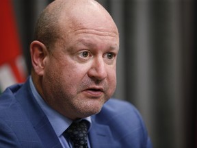 Dr. Brent Roussin, chief provincial public health officer speaks at a COVID-19 press conference at the Manitoba Legislature in Winnipeg Sunday, May 9, 2021. Additional COVID-19 measures for schools including closures were announced.
JOHN WOODS / WINNIPEG FREE PRESS / POOL