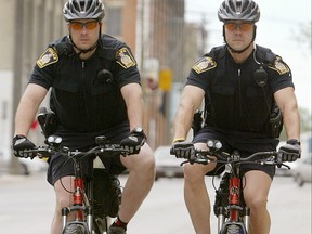Members of the Winnipeg Police West District Community Support Unit bicycle patrol are being credited with apprehending a suspect in a string of break-ins over a short period of time Friday afternoon to residences in the Woodhaven neighbourhood of St. James.