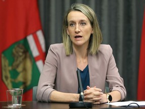 Dr. Joss Reimer, medical lead for the Vaccine Implementation Task Force, speaks during a COVID-19 briefing at the Manitoba Legislative Building in Winnipeg on Monday, May 31, 2021.