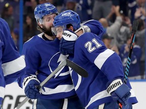Montreal's penalty-killing has been terrific in the post-season, but will it be able to contain Brayden Point (21) and Nikita Kucherov (left) of the Tampa Bay Lightning?