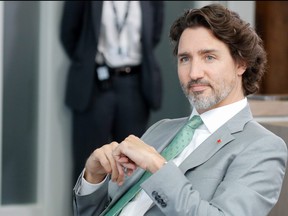 Prime Minister Justin Trudeau attends a plenary session during G7 summit in Carbis Bay on June 13, 2021 in Cornwall, U.K..