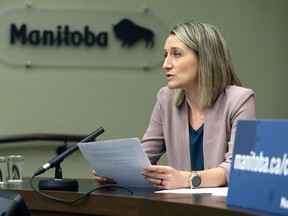 Dr. Joss Reimer, medical lead for the Vaccine Implementation Task Force, speaks during a COVID-19 briefing at the Manitoba Legislative Building in Winnipeg on Mon., May 31, 2021. KEVIN KING/Winnipeg Sun/Postmedia Network