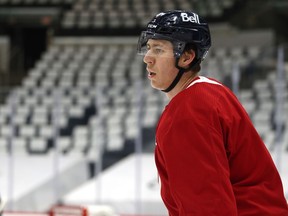 Logan Stanley skates during Winnipeg Jets practice in Winnipeg on Monday, May 31, 2021.