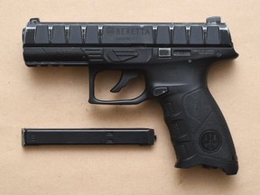 A 23-year-old male was arrested on Monday at around 3 p.m., after being in possession of a firearm in the CF Polo Park food court, Winnipeg Police said. No threats or injuries as a result. The gun was determined to be a CO2-powered BB pistol that closely resembles a Beretta model APX.