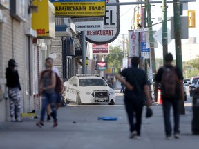 Police are investigating a serious assault in the vicinity of Main Street and Dufferin Avenue in Winnipeg.  Wednesday, June 16, 2/2021.Winnipeg Sun/Chris Procaylo/stf