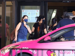 Traffic outside the COVID-19 vaccination site at RBC Convention Centre in Winnipeg on Monday, June 28, 2021.