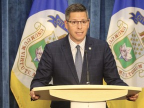 Winnipeg Mayor Brian Bowman address media during a briefing at City Hall on July 22, 2021.  James Snell/Winnipeg Sun