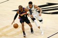 Can Giannis Antetokounmpo (right) who injured his knee in Game 4 against Atlanta, return at some point in the Finals and turn the Bucks into favourites? Can Suns’ Chris Paul (left) reach the pinnacle of a long career in his first appearance in the NBA’s championship series?
