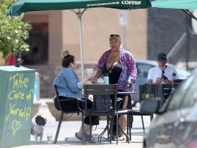 People on a patio in Winnipeg