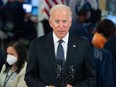 U.S. President Joe Biden speaks about Hurricane Ida during a visit to FEMA Headquarters in Washington, D.C., Sunday, Aug. 29, 2021.