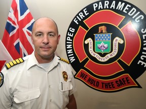 Christian Schmidt, the new Winnipeg fire chief, is pictured at the Winnipeg Fire Paramedic Service headquarters on King Street in Winnipeg on Tuesday, Aug. 31, 2021.