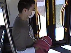 The Winnipeg Police Service has released images from a Winnipeg Transit CCTV camera of a suspect in an assault and a theft onboard a bus on Sept. 10 about 1:30 p.m. and he exited the bus near McPhillips Street and Burrows Avenue in Winnipeg. WPS handout photo