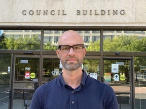 Anthony Krushel-Wiebe is facing a massive waterline installation bill after being denied an appeal at city hall on Monday. 
James Snell/Winnipeg Sun