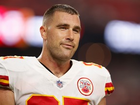 Kansas City Chiefs tight end Travis Kelce played college football with Blue Bombers quarterback Zach Collaros.