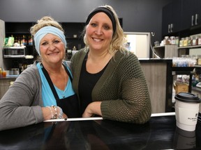 Owners Gina and Romalda Wildeman at Human Bean Coffee & Tea inside CityPlace in downtown Winnipeg on Wed., Sept. 22, 2021. KEVIN KING/Winnipeg Sun/Postmedia Network