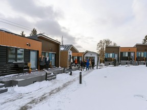 A Homes For Heroes Foundation project created for veterans experiencing homelessness, during the grand opening in October 2019 in Calgary.  Azin Ghaffari/Postmedia