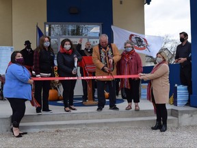 A ribbon cutting ceremony on Tuesday celebrated the grand opening of a brand new 65 space child care centre in Dauphin that the Manitoba Metis Federation said will offer “culturally focused” programming for Red River Metis children in the community. 
 Photo by Emily Dufour: Courtesy of the Northwest Métis Council Inc.
