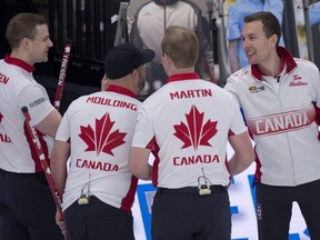 Skip Brendan Bottcher (right) and his teammates will wear the Maple Leaf at the 
Americas Zone Challenge Oct. 29-31