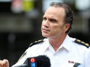 Police chief Danny Smyth meets with media following a Winnipeg Police Board meeting in city council chambers in Winnipeg on Mon., June 8, 2020. Kevin King/Winnipeg Sun/Postmedia Network