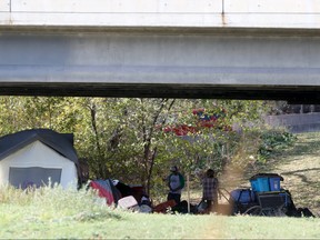 Winnipeg is considering banning encampments under bridges. Thursday, Oct. 7, 2021.