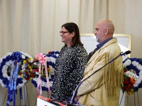 Manitoba Premier Heather Stefanson and Manitoba Métis Federation Minister Will Goodon both celebrated the legacy of Louis Riel this week on the 136th anniversary of his execution. Handout/Manitoba Métis Federation/