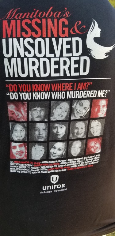 A poster that appeared at a missing and murdered women commemoration event in 2018 shows Amber McFarland on the top row. Amber McFarland was just 24 years old when she was last seen by friends at a night club in Portage la Prairie at around 1 a.m. on Oct. 18, 2008.