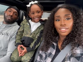 Willie Jefferson, his wife Holly and daughter Kelley head out on a family road trip to Gimli during the Bombers bye week.