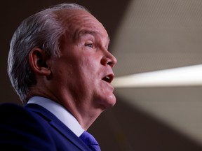 Conservative Party leader Erin O'Toole speaks to media on Parliament Hill in Ottawa, Nov. 8, 2021.