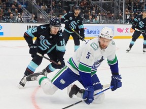 Coming into Friday’s game, Tucker Poolman and the Canucks were ranked seventh in the eight-team Pacific Division with a 5-10-2 record, already eight points behind when it comes to the playoff chase and sporting an ugly four-game losing streak. USA TODAY
