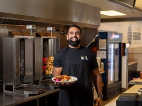 Obby Khan, former Blue Bomber and owner of Winnipeg-based Shawarma Khan and Green Carrot Juice Co.