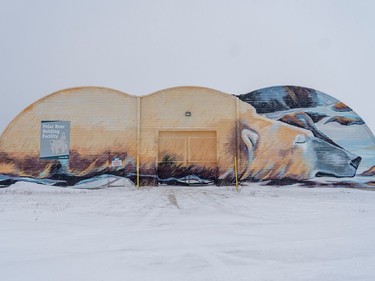 The Polar bear jail that is used to hold bears who get too close to town and are released when the water freezes over the bay, is seen in Churchill, Man., on Nov. 20, 2021.